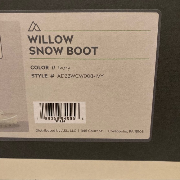 Alpine Design Willow Snow Boot Ivory Women’s White Faux Fur Lined Ortholite NIB - Picture 9 of 9